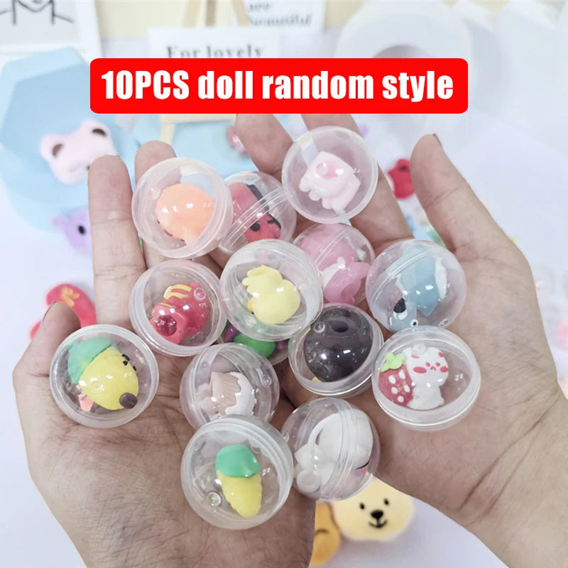 10-30pcs Animal Plush Dolls Rabbit Bear Stuffed Toys Mini Girl Plush Claw Machine Doll Accessories 32mm Twisted Egg Toys Gift