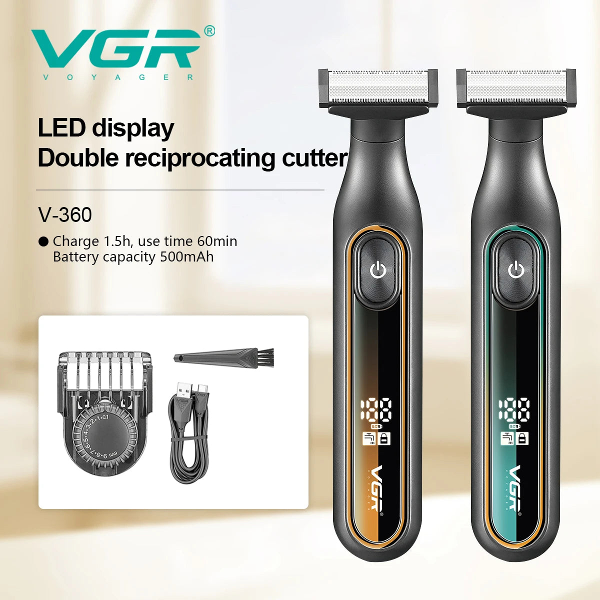 VGR 360 Hair Trimmer Waterproof