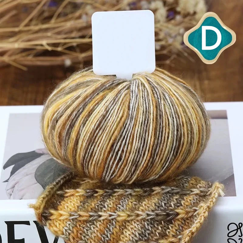 50g/Ball Crochet Knitting Combed Cotton Gradient Yarn Soft Milk Wool Yarn For Scarf Sweater Hat Clothing DIY Needlework Thread