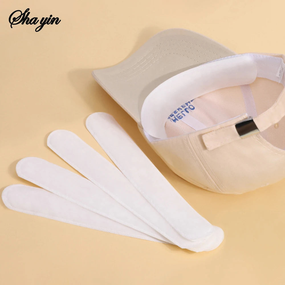 10PCS Hat Anti-Fouling Inner Lining Brim Strip Collar Sweat-Absorbing Patch Disposable Hat Pad Sweat-Absorbing Patch
