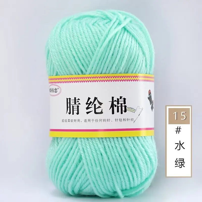 {1Pcs 50g }Acrylic cotton medium and thick thread hand-woven DIY slippers wool ball hook doll seat cushion thread