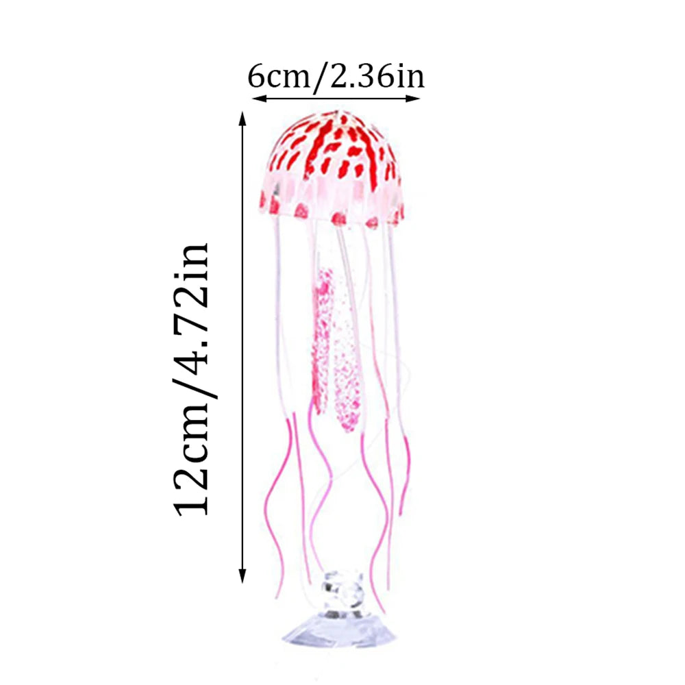 1PC Aquarium Decoration Silicone Transparent Fluorescent Jellyfish Coral Silicone Artificial Jellyfish