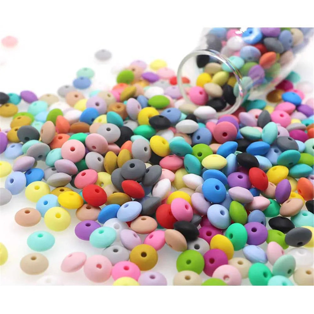 Lentil Silicone Beads