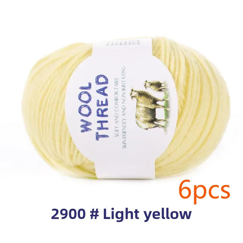 6pcs Australian wool set（300g）soft and comfortable, brilliant colors can be used to knit knits such as sweaters, vests, etc