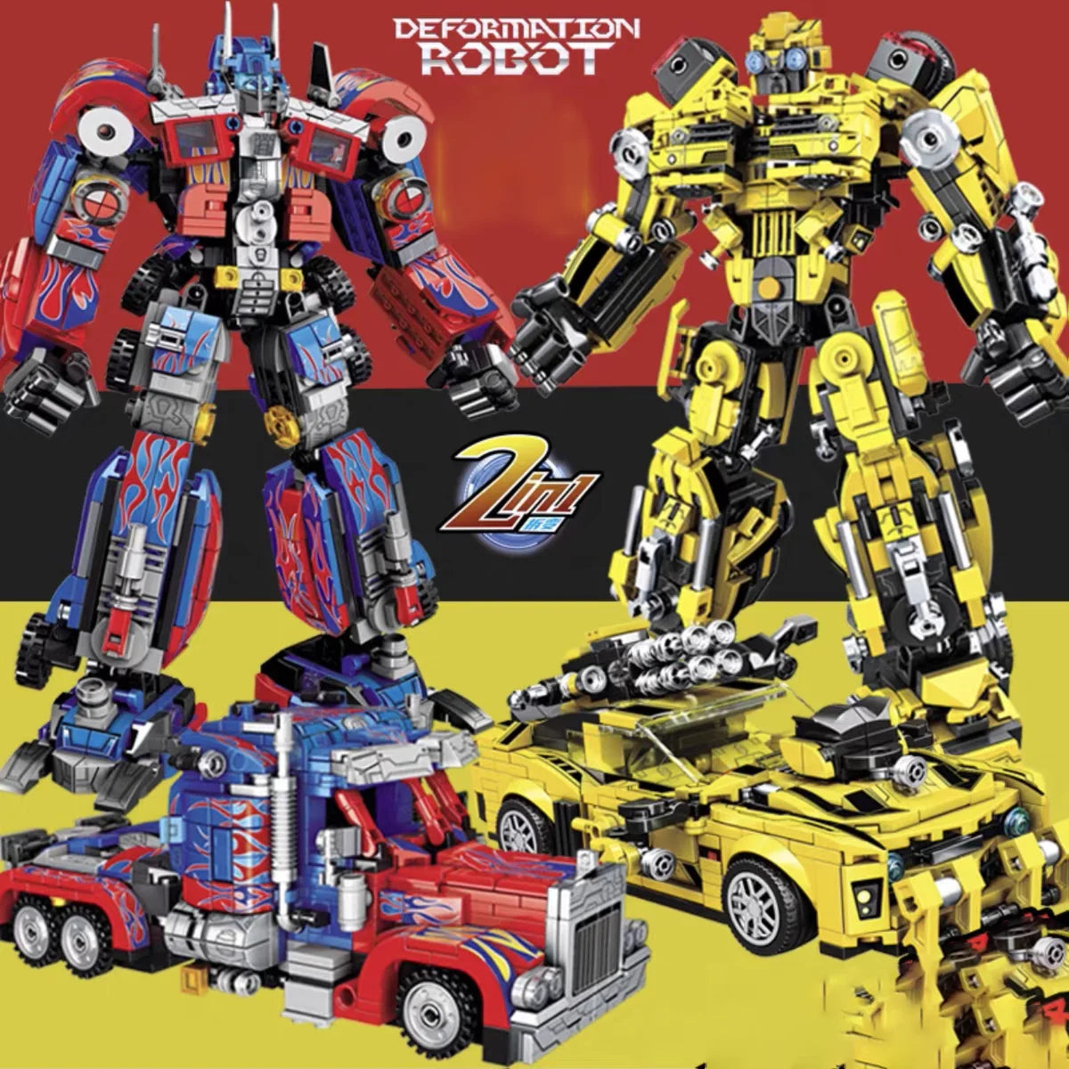 ToylinX 463PCS Building Set, Collectible Transformation Robot and Truck Building Block Set, Hallowmas Gifts for Children.
