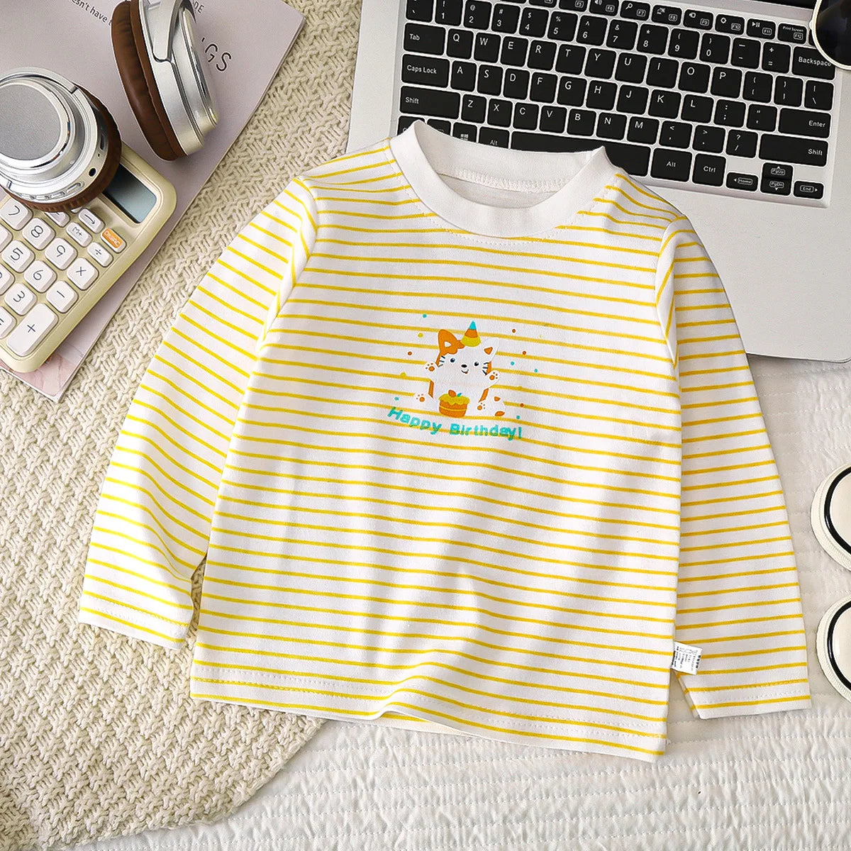 Cartoon Kids Long Sleeve Tops Cute  Dinosaur Children T-shirt Spring Autumn Cotton Clothing Baby Bottoming Shirt