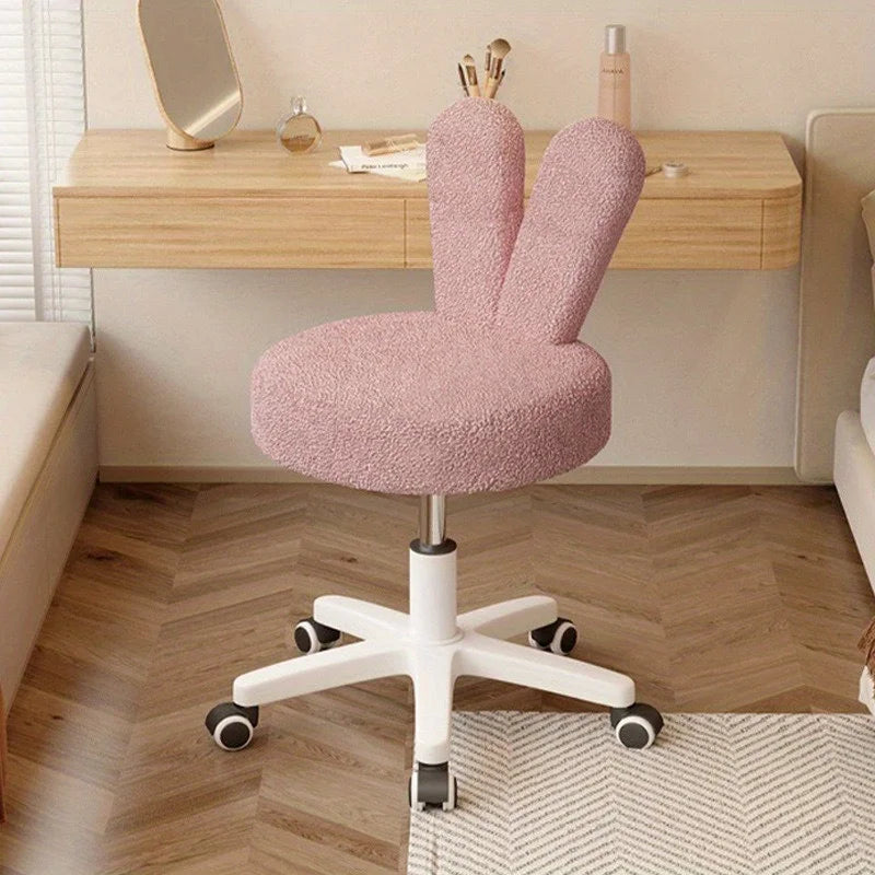 Rabbit Ear Makeup Chair Cream Wind Lamb Fleece Chair Bedroom Computer Back Chair Nail Shop Cartoon Lifting Dressing Stool