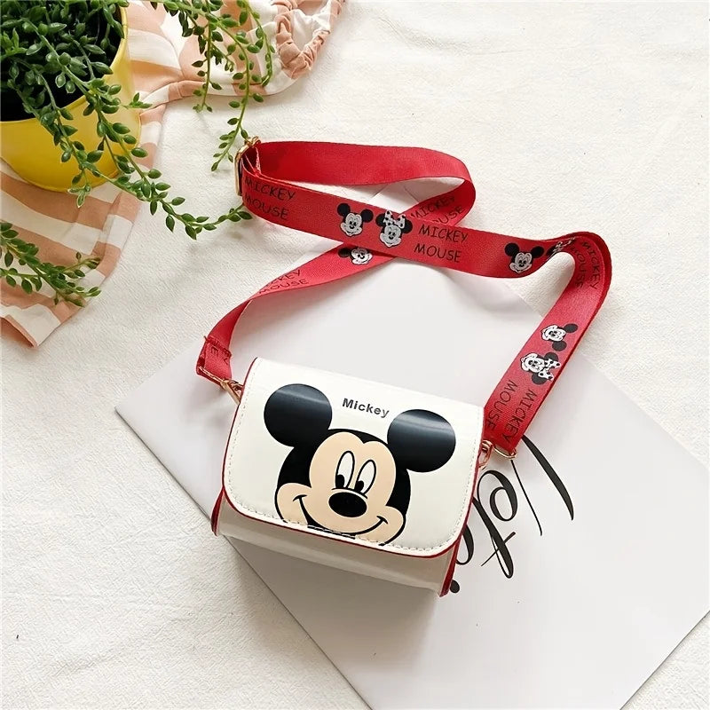 1pc cartoon sewn crossbody bag, zipper handbag and cartoon sewn coin purse from Disney Disney, Mickey and Minnie