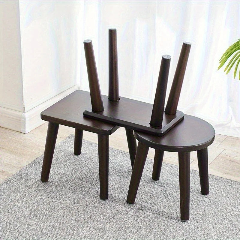 Solid wood stool household shoe changing stool living room Internet celebrity small stool, simple modern low stool chair