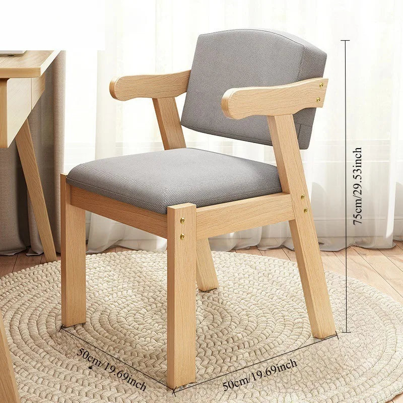 Wooden chair Computer chair Comfortable sedentary home back chair Office reception chair Learning to write study desk chair