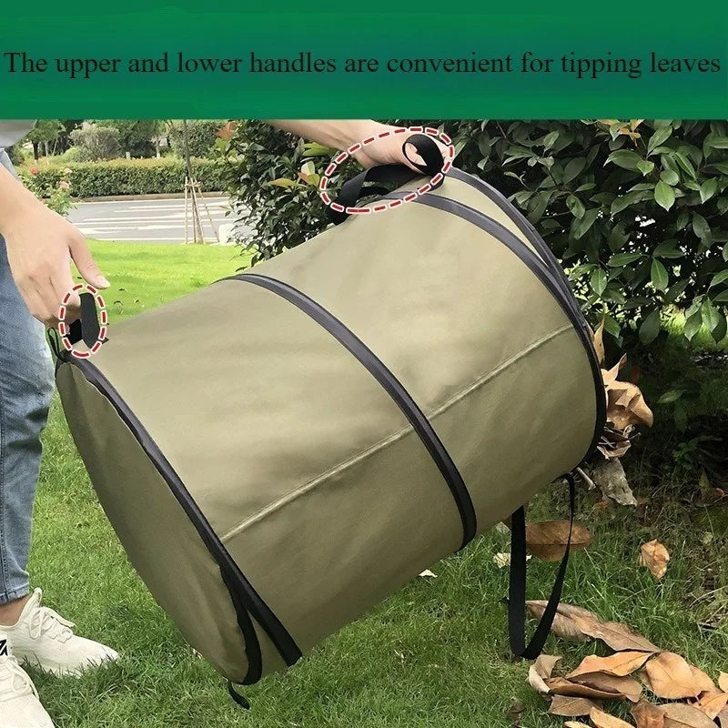 Folding Oxford cloth leaf trash can garden bucket self-driving outdoor portable storage bucket spot wholesale