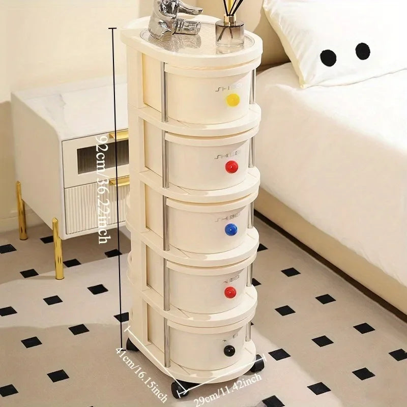 Bedside cabinet, office storage cabinet, snack rack, handcart storage cabinet, large capacity household multi-layer floor,