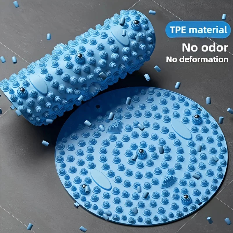 1 portable foot massage pad with acupoints - durable plastic, suitable for home exercise and training, including massage balls