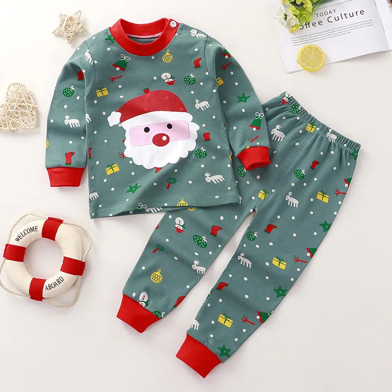 2025 Autumn New Children Cotton Suit Boys Girls Long-sleeved Underwear Pajamas Baby Clothes Children Home Clothing