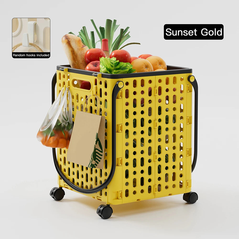 1PC Folding Supermarket Shopping Cart, Household Trolley, Grocery Shopping Cart, Foldable Shopping Cart For Shopping Malls