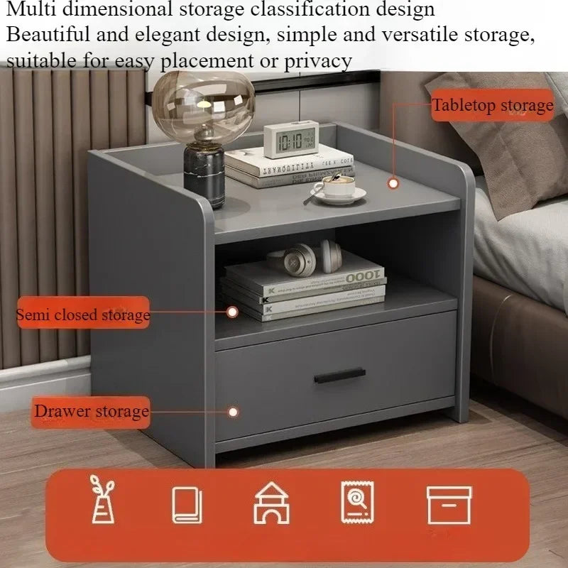 Bedside table Modern simple bedroom Bedside table Small bedside chest storage cabinet Household high-end shelves