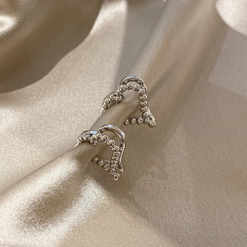 Double Layered Heart Stud Earrings