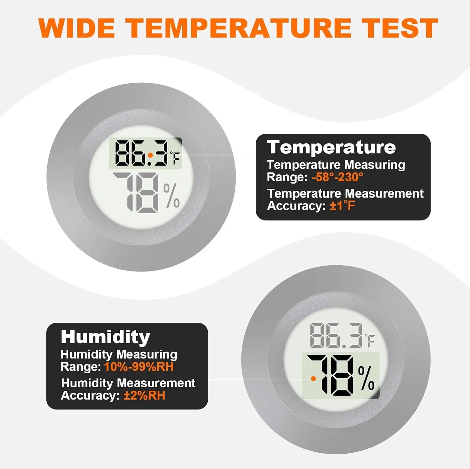 2/4 Pcs Mini Hygrometer Thermometer Fahrenheit or Celsius Meter Digital LCD Monitor Indoor Room Round Humidity Temperature Gauge