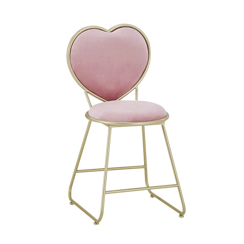 Nordic wrought iron back armrest dining chair light luxury simple Internet celebrity gold manicure makeup chair restaurant