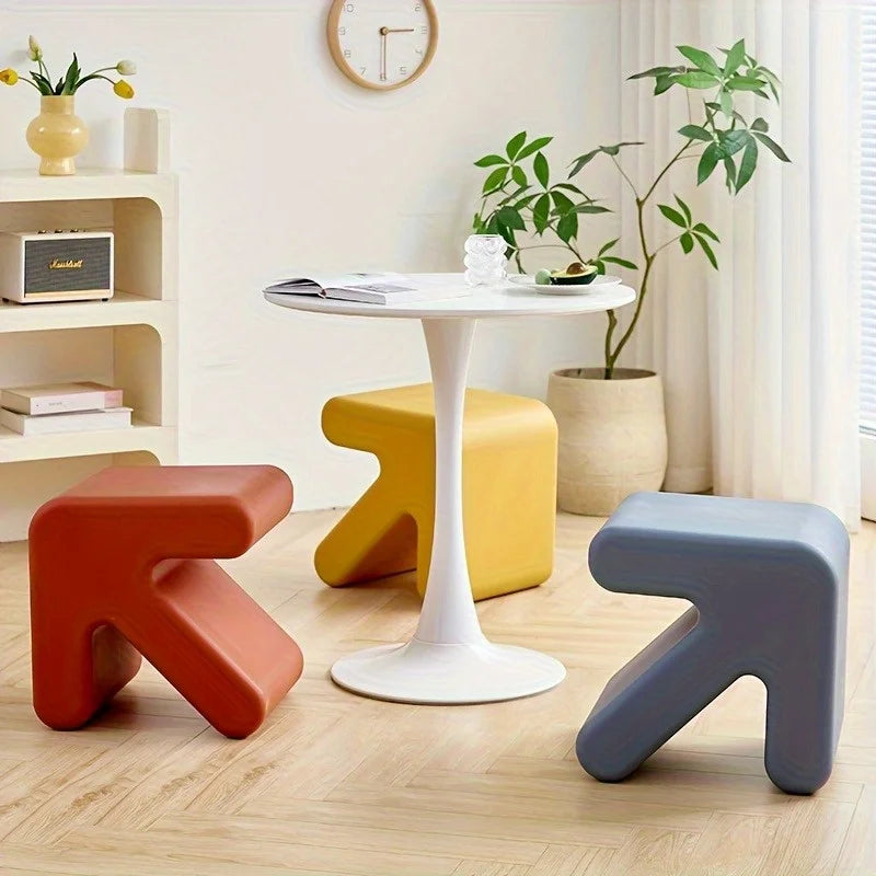 Nordic style creative arrow stool low plastic shoe rack at home door