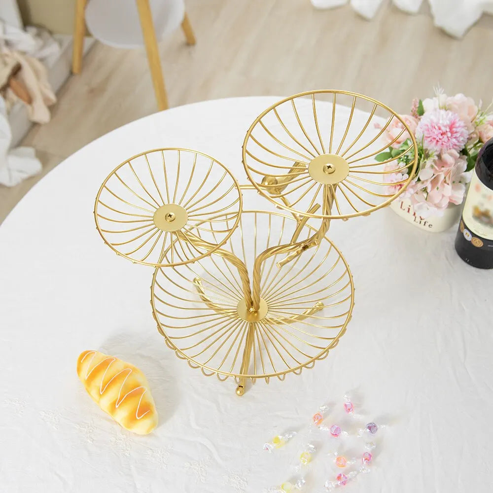 1PC Removable Household Wrought Iron Fruit Basket Fashion Creative Fruit Drain Desktop Storage Basket