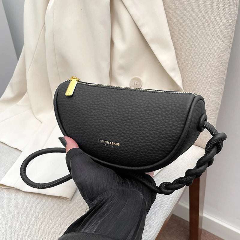 1 Piece of Solid Color Shoulder Bag for Women, Versatile Crossbody Bag, Fashionable Retro Saddle Bag