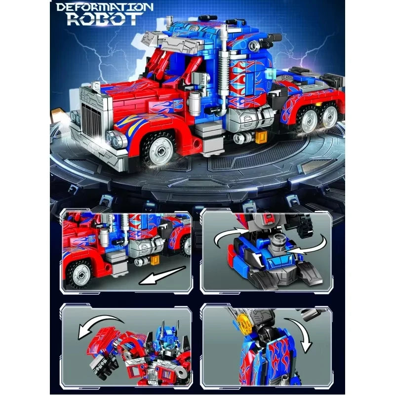 ToylinX 478pcs Transforming Building Set,Collectible 2 in 1 Transformation Robot and Truck Building Block,Easter Gifts for Kid