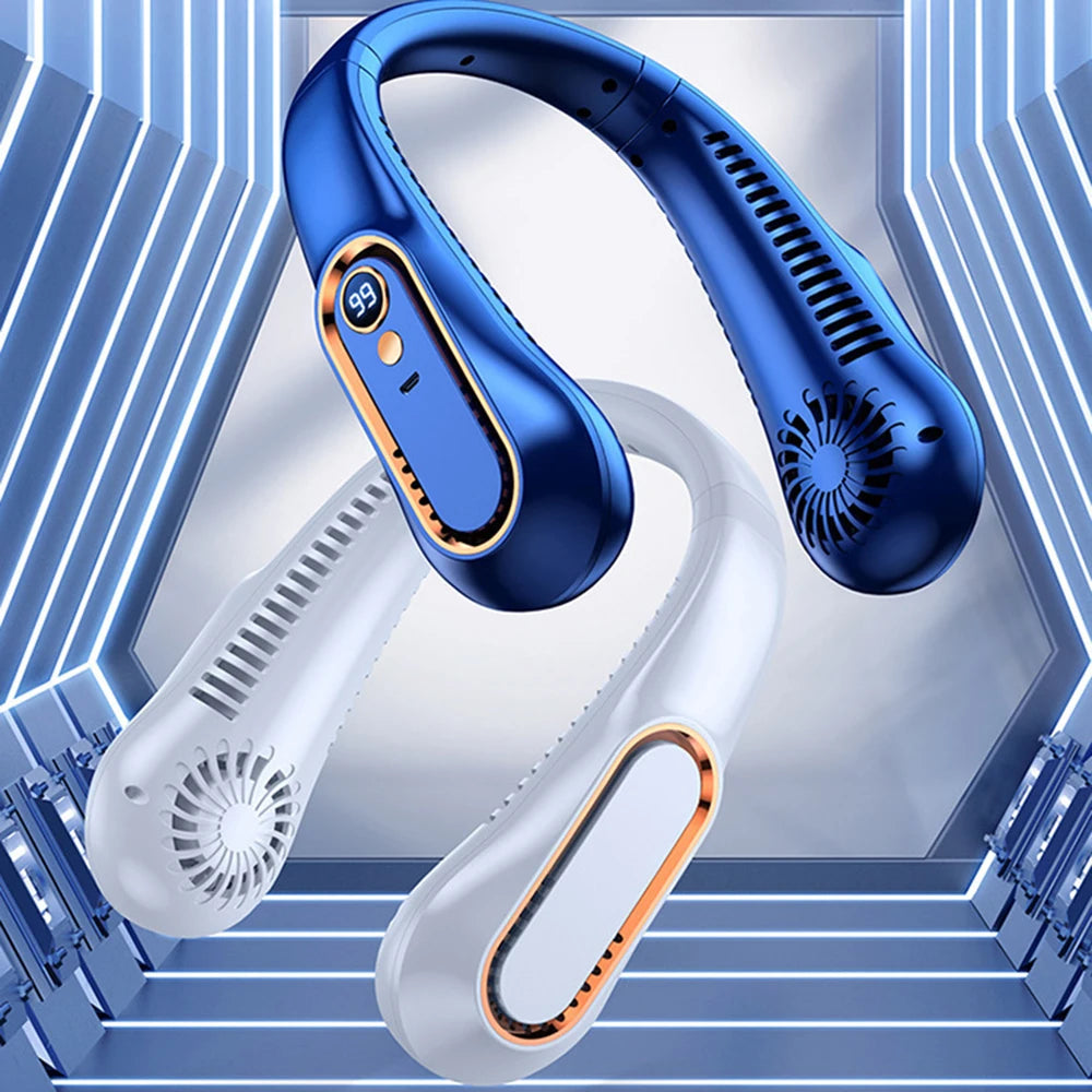1PC Neck-Mounted Fan Without Blades, Outdoor Usb Mini Portable Rechargeable Anti-Choking Electric Fan