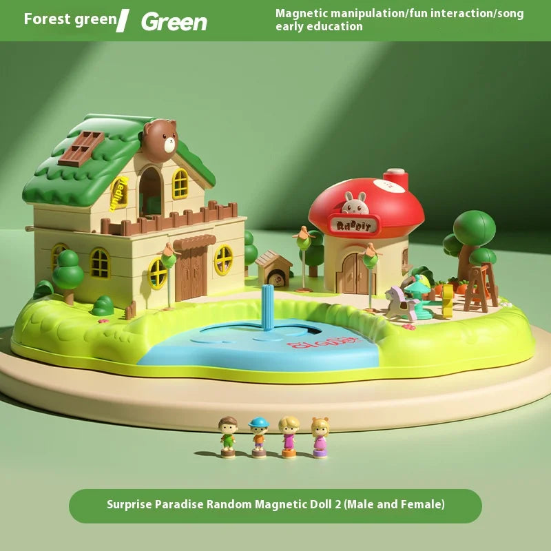 Children's Magnetic Surprise Park, Playing Home Toys, Puzzle Puzzle, Parent Child Interaction Simulation Castle, Girl's Birthday