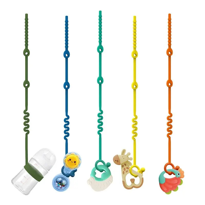 1PC Silicone Toy String Baby Teethers, Rubber Baby Bottle Nipples, Chain For Baby Bottle, Baby Car Seat, Milk Bottle String