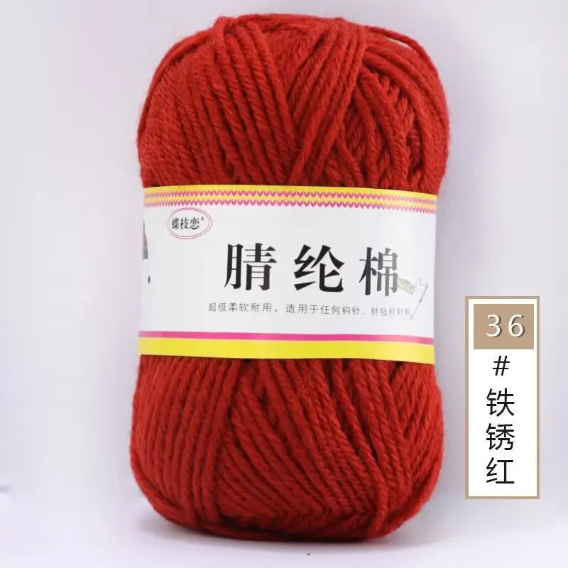 {1Pcs 50g }Acrylic cotton medium and thick thread hand-woven DIY slippers wool ball hook doll seat cushion thread