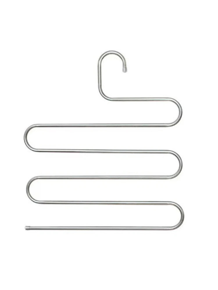1PC Stainless Steel Pants Rack Five-Layer Multi-Functional Hanger Multi-Layer Pants Storage Rack