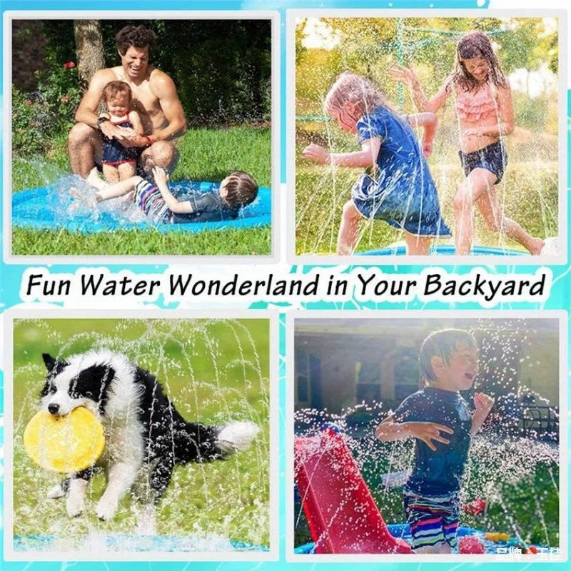 68-Inch water spray pad, water pad for boys and girls, outside splash pad, yard sprinkler PVC spot