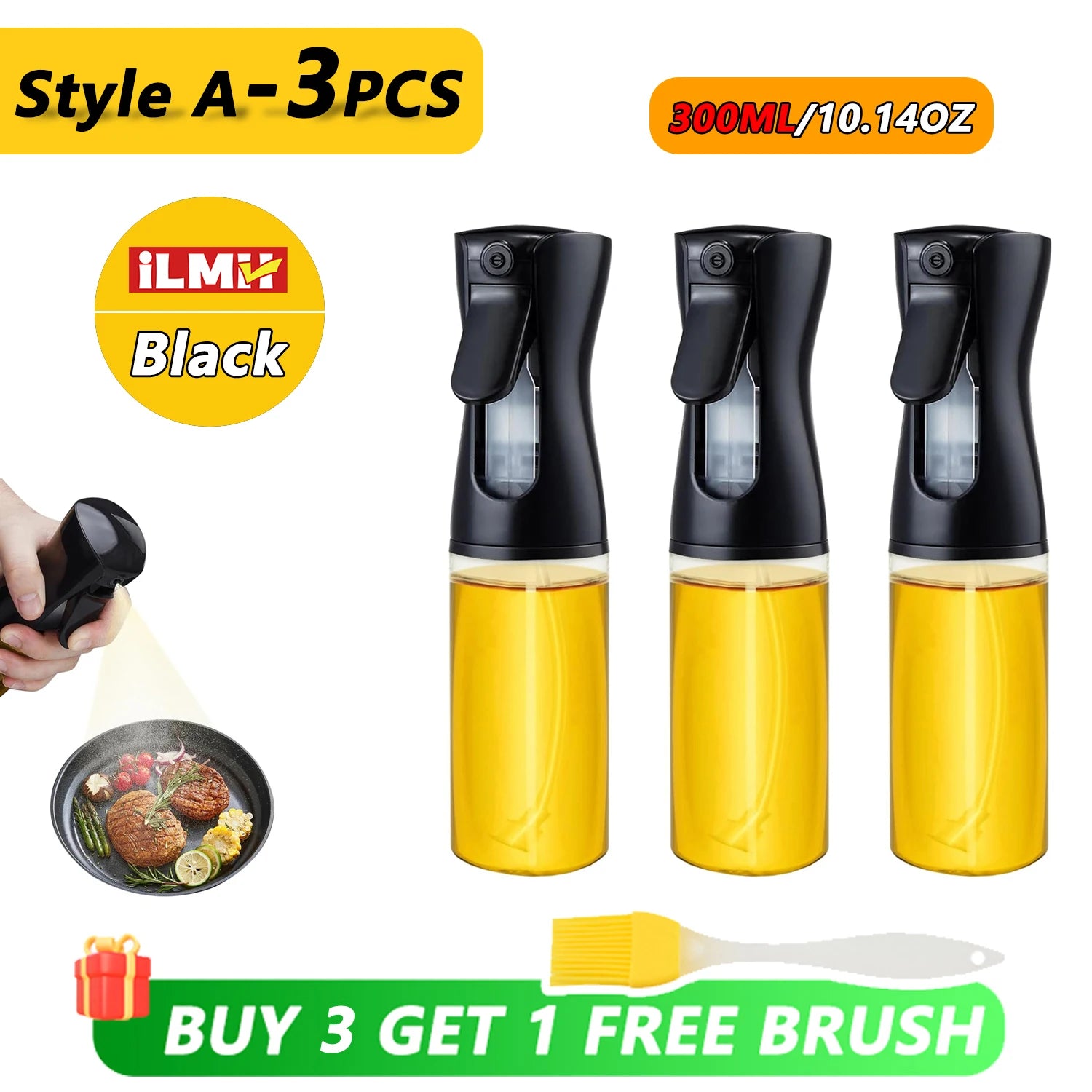 200/300/500ml Oil Spray olive oil spray Bottle Kitchen Cooking Dispenser Camping Baking Vinegar Soy Sauce Sprayer Containers