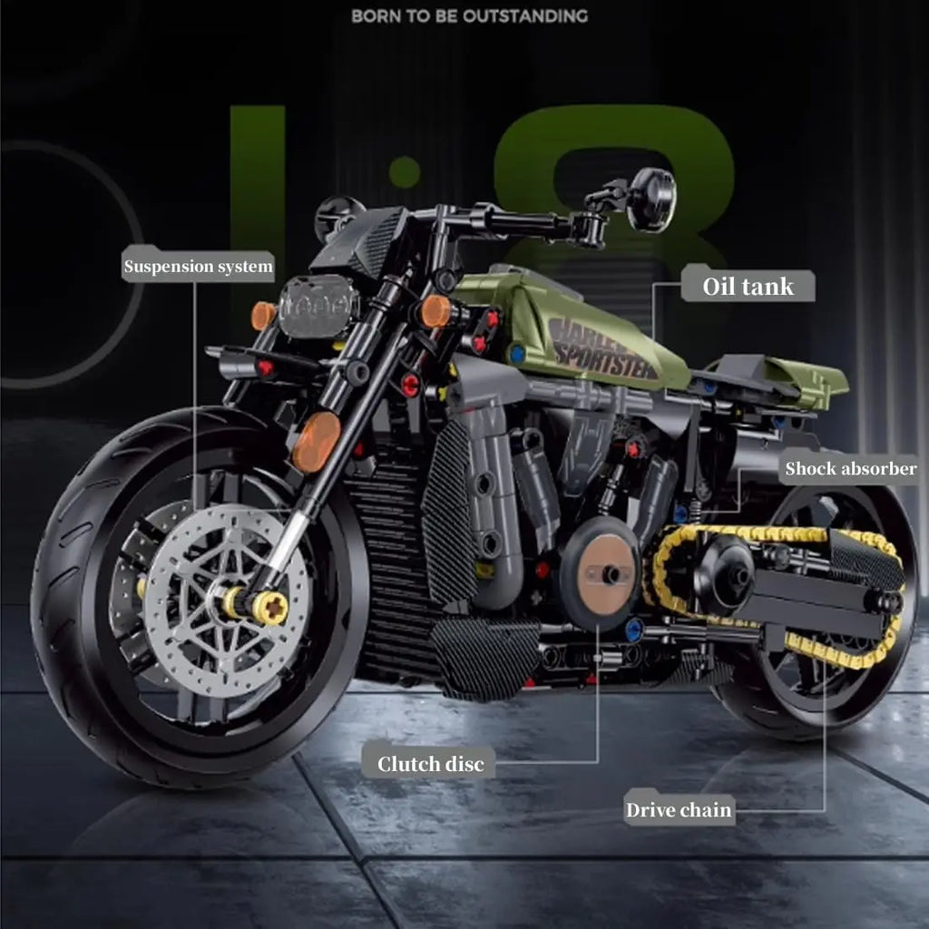 634PCS Technik Motorcycle Building Blocks Technology Racing Superbike Model Kit as Birthday Christmas Thanksgiving Gifts for kid