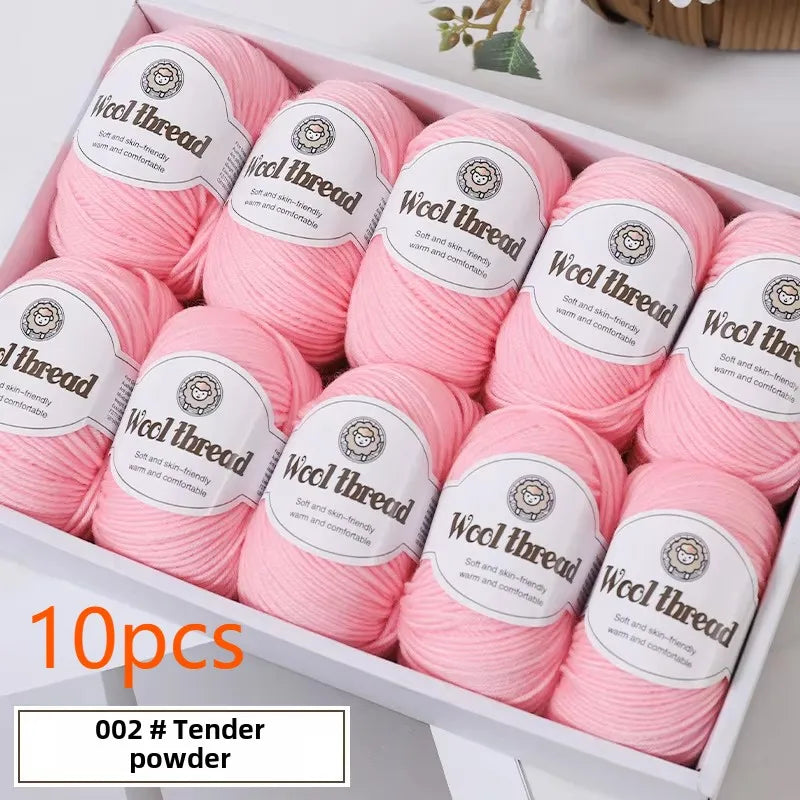 10pcs Australian Wool Yarn [About 500G/10 Balls Per Pack] Soft And Warm Easy to Knit,Sweaters,carves,DIY Knitwear