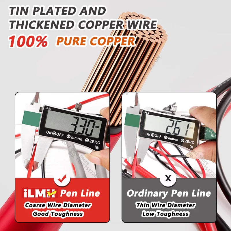 1000V 20A 10A Universal Digital Multimeter Probe Test Leads For Multimeter Feelers Multimeter Wire Cable Pen Tip