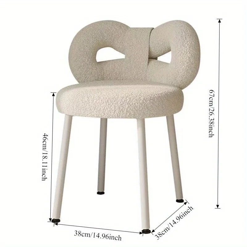 Cream wind back chair Internet celebrity bow makeup chair dresser manicure stool makeup stool fairy butterfly chair