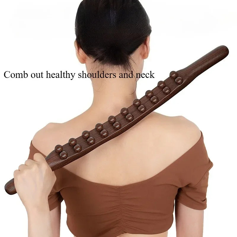 Suitable for the whole body, a massage stick made of carbonized oak wood can promote muscles and massage the abdomen