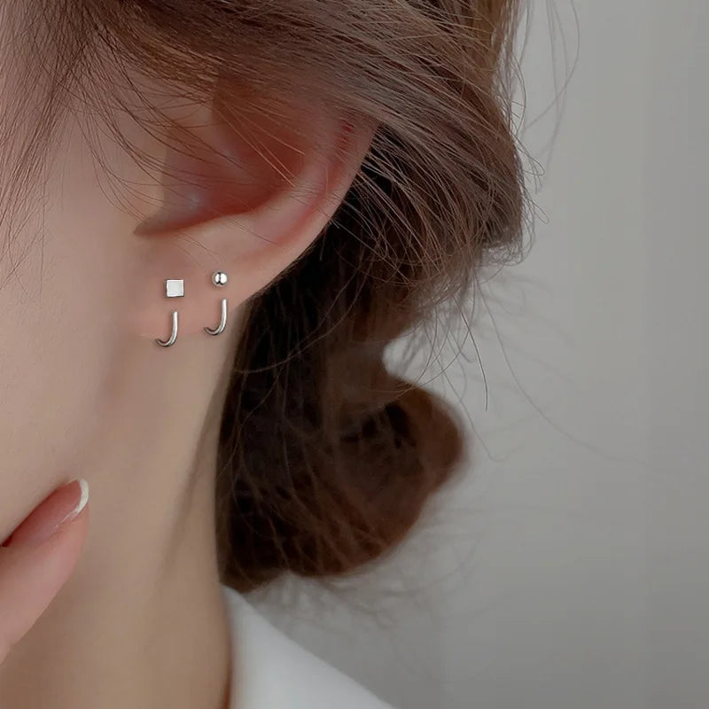 Fashion Stainless Steel Square Earrings