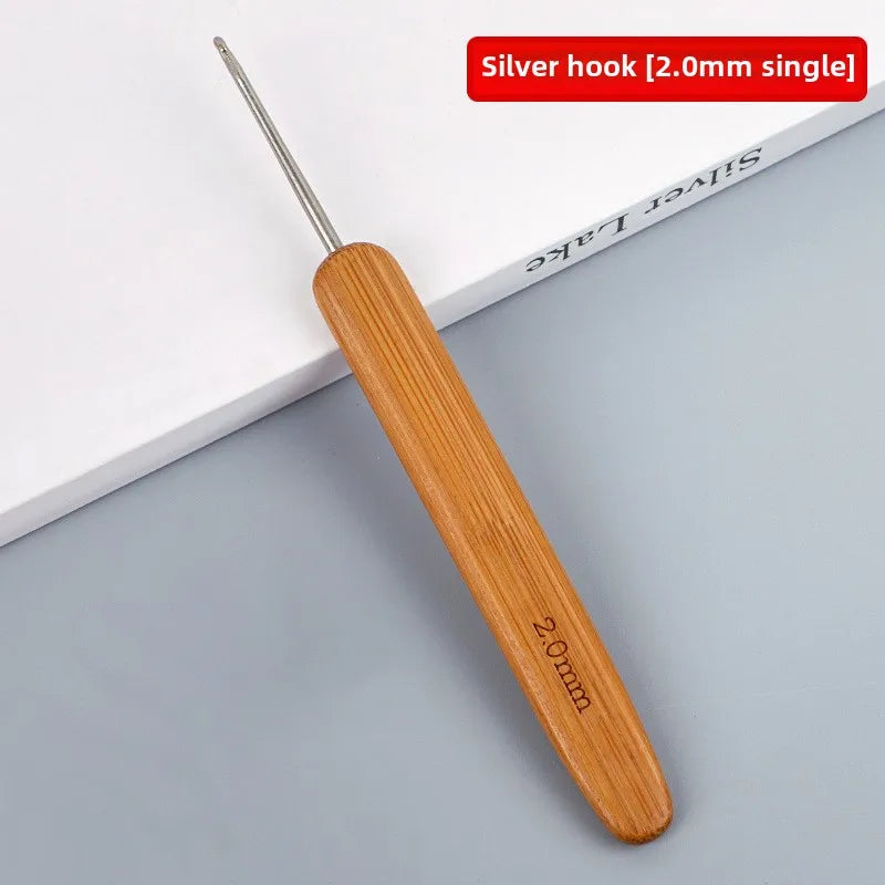 Full set of bamboo handle crochet bamboo crochet wool hook hand knitting tools sweater needle round head carbonized crochet