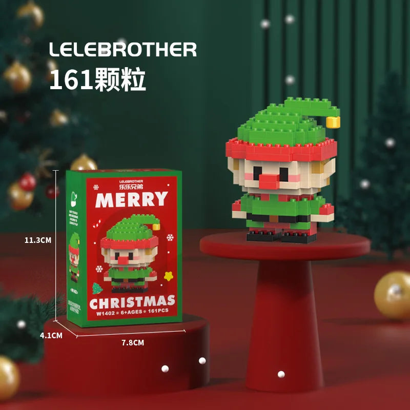 DIY Model Christmas Building Block Santa Claus Snowman Christmas Tree Building Block Toy  Christmas Decoration Party Favours