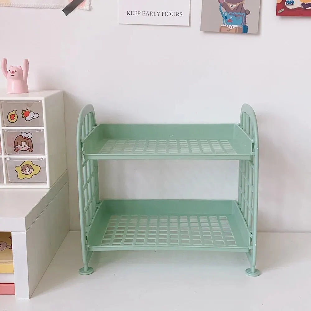 1PC High Appearance Horizontal Desktop Storage Shelf Simple Multi-storey Dormitory Storage Shelf Computer Office Available