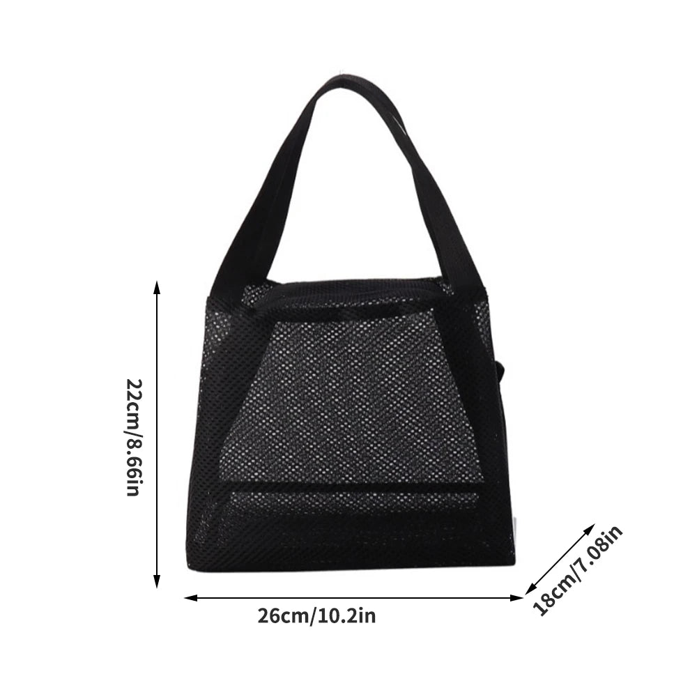 1PC Net Mesh Bag, Toiletry Bag, Travel Storage Bag, Hollowed-Out Student Lunch Box Bag, Lunch Box Bag