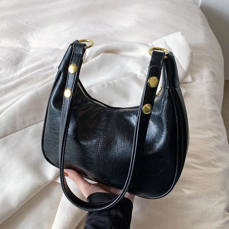 Solid Color Shoulder Bag for Women