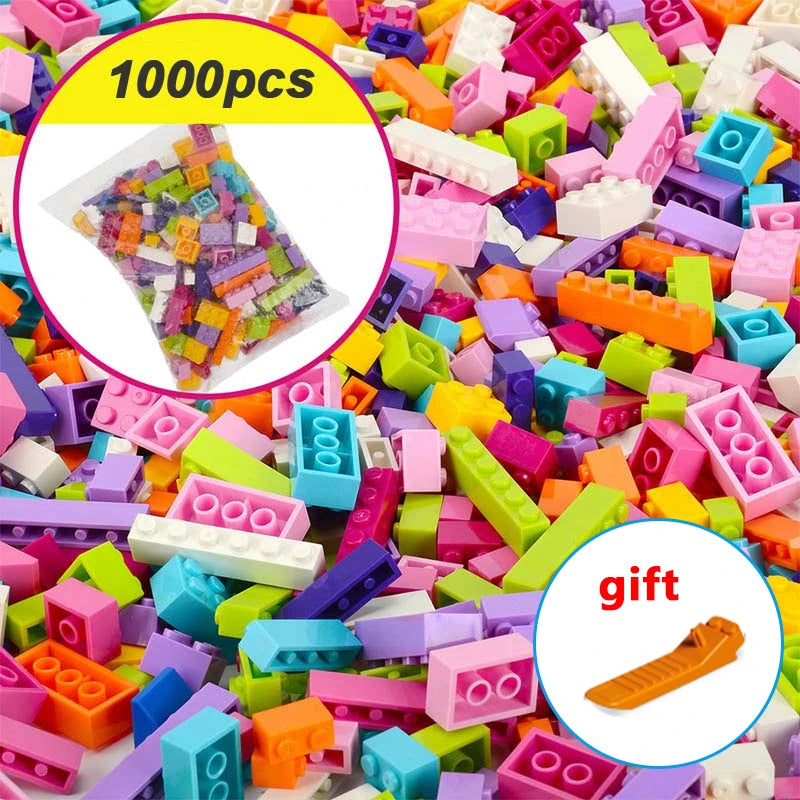 1000PCS DIY building blocks bulk set Urban creative Classic building blocks Assembled birthday gift children's educational toys