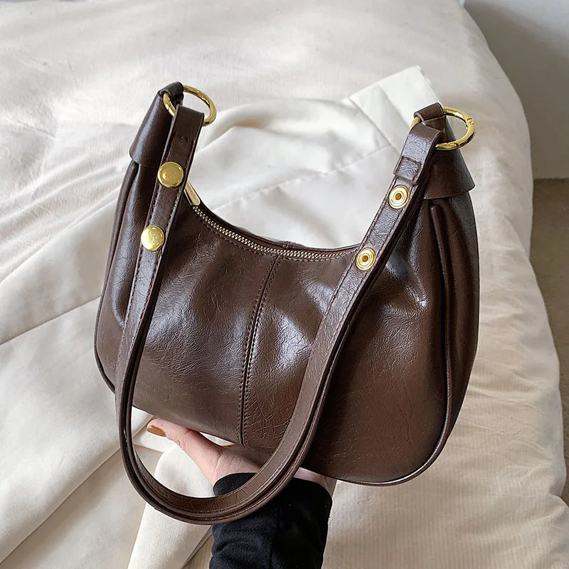 Solid Color Shoulder Bag for Women