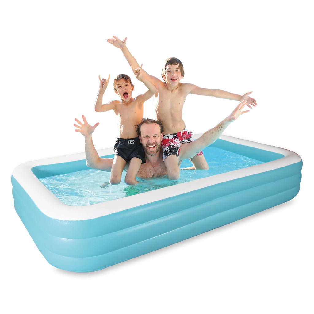 Inflatable swimming Pool for Kids and Adults,120" X 72" X 22" Family Large kiddie Blow Up Pool for Outdoor,Backyard,Garden