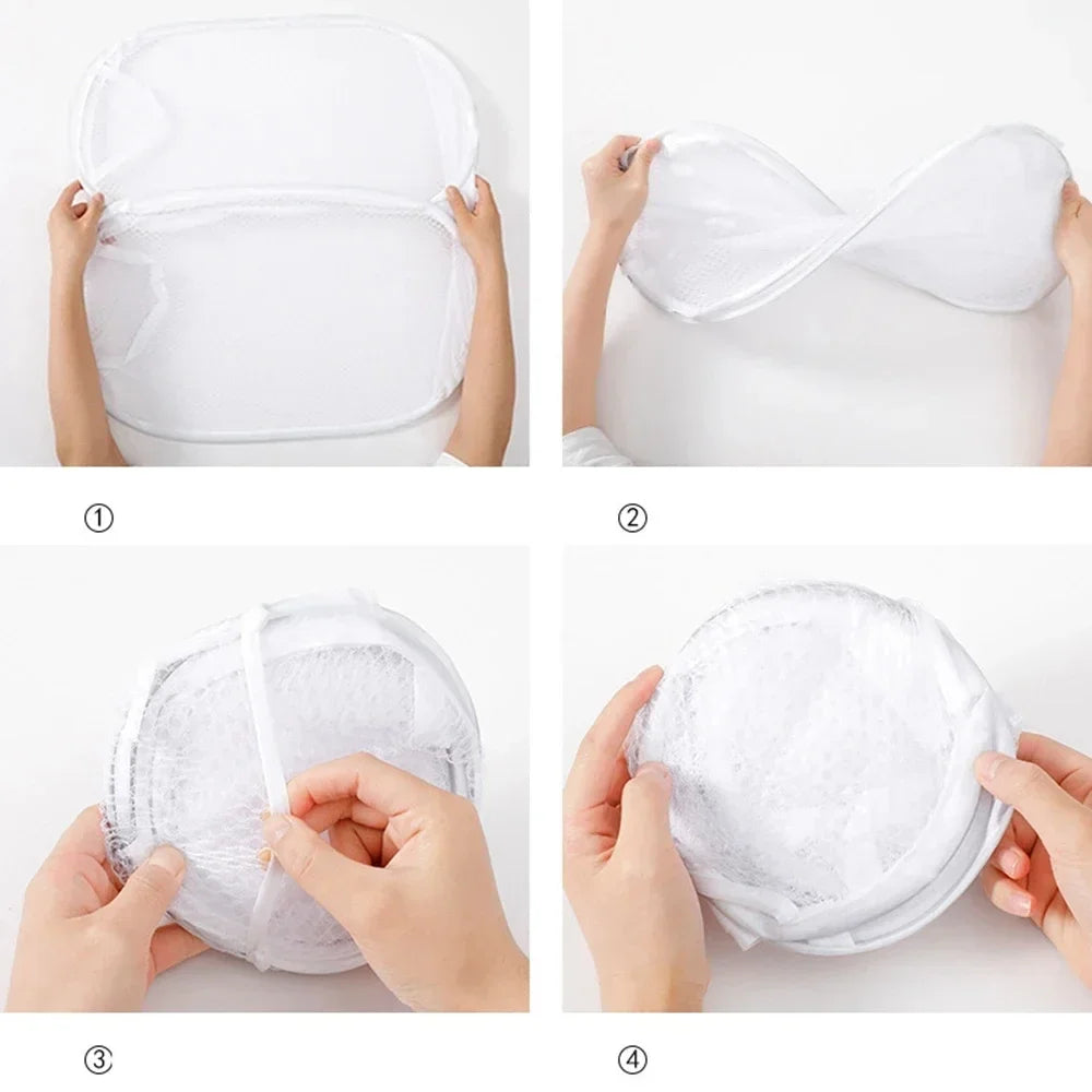 1pc, Dirty Clothes Basket Skeleton Ventilated Foldable Easy Storage Portable Large Capacity Clothes Basket