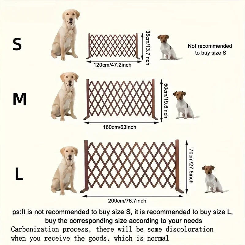 Retractable Wooden Pet Gate for Dogs Cats - Easy Install Indoor Safety Barrier for Home, Bedroom, Doorway & Stairs